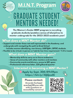 Apply to be a 2022-2023 MINT Mentor